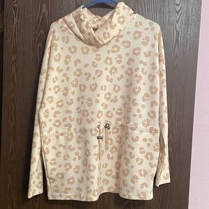 Leopard Print Cowl Neck Sweater